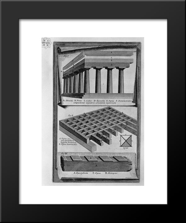 View Of One Of Circus With Other Monuments In Ancient 20x24 Black Modern Wood Framed Art Print Poster by Piranesi, Giovanni Battista