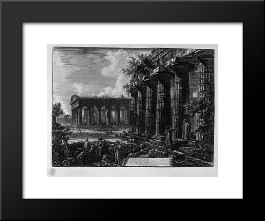 View Of Some Columns Of The Facade Opposite To That Of The Preceding Table 20x24 Black Modern Wood Framed Art Print Poster by Piranesi, Giovanni Battista