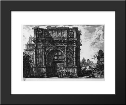 View Of The Arch Of Benevento In The Kingdom Of Naples 20x24 Black Modern Wood Framed Art Print Poster by Piranesi, Giovanni Battista