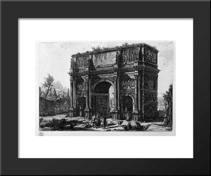 View Of The Arch Of Constantine 20x24 Black Modern Wood Framed Art Print Poster by Piranesi, Giovanni Battista