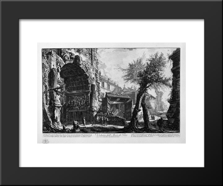 View Of The Arch Of Titus 20x24 Black Modern Wood Framed Art Print Poster by Piranesi, Giovanni Battista