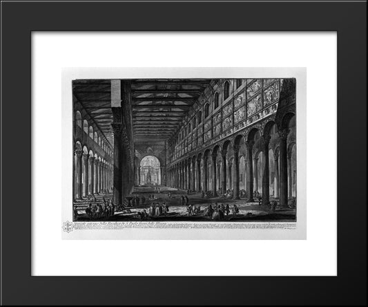 View Of The Basilica Of St. Paul Outside The Walls, Built By Constantine The Great 20x24 Black Modern Wood Framed Art Print Poster by Piranesi, Giovanni Battista