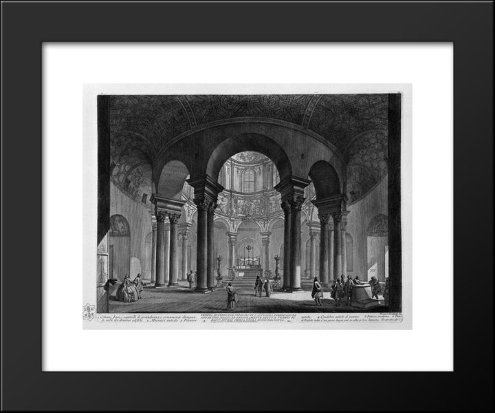 View Of The Basilica Of St. Sebastian Outside The Walls In Rome On The Appian Way 20x24 Black Modern Wood Framed Art Print Poster by Piranesi, Giovanni Battista