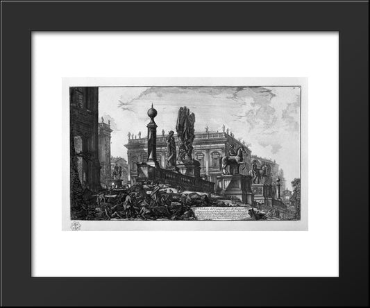 View Of The Capitol 20x24 Black Modern Wood Framed Art Print Poster by Piranesi, Giovanni Battista