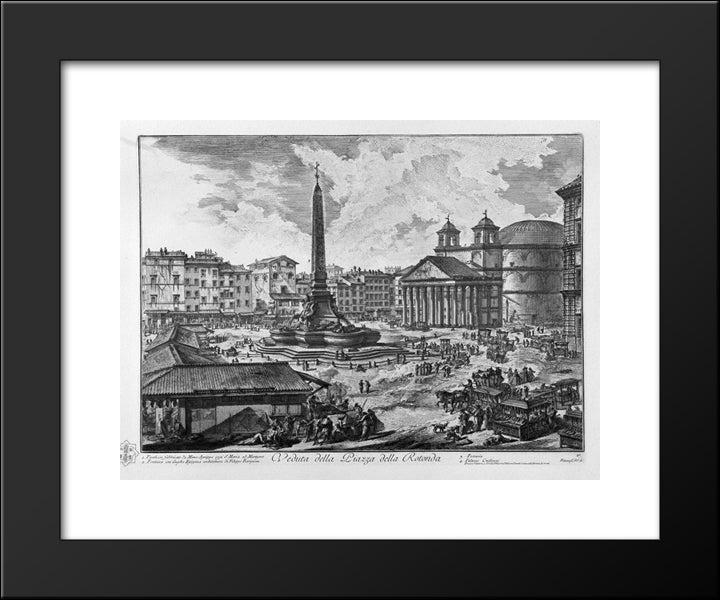 View Of The Dogana Di Terra In Piazza Di Pietra 20x24 Black Modern Wood Framed Art Print Poster by Piranesi, Giovanni Battista