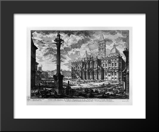 View Of The Facade Of The Basilica Of St. John Lateran 20x24 Black Modern Wood Framed Art Print Poster by Piranesi, Giovanni Battista