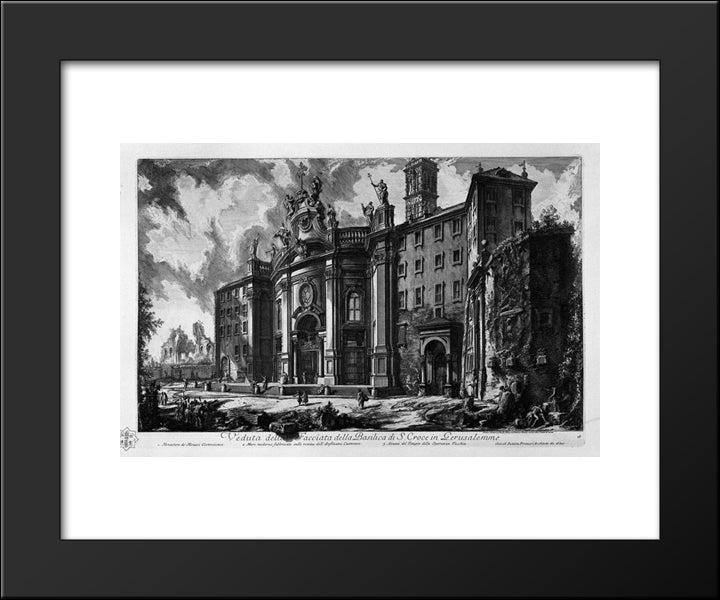 View Of The Facade Of The Basilica Of St. Maria Maggiore 20x24 Black Modern Wood Framed Art Print Poster by Piranesi, Giovanni Battista