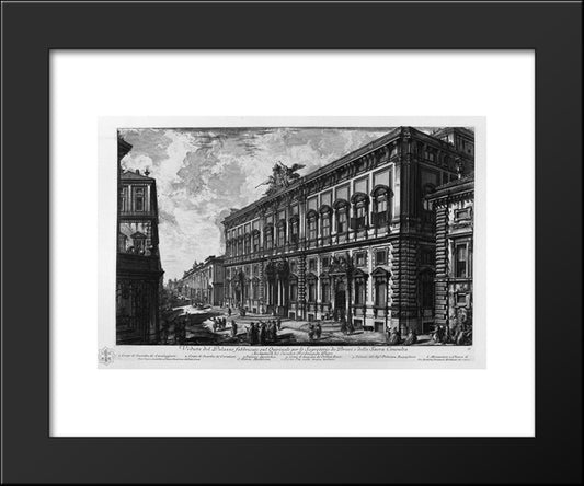 View Of The Farnese Palace 20x24 Black Modern Wood Framed Art Print Poster by Piranesi, Giovanni Battista