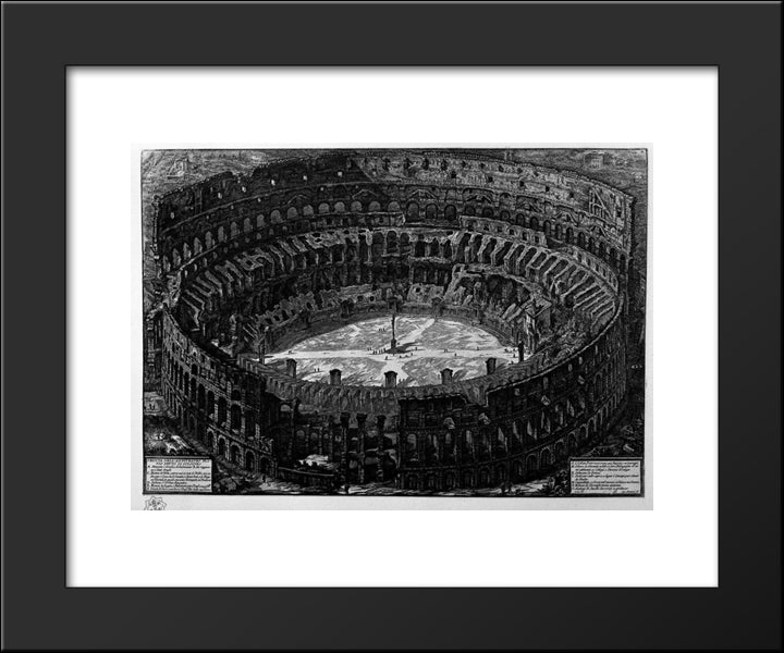 View Of The Flavian Amphitheatre, Called The Coliseum (A Bird) 20x24 Black Modern Wood Framed Art Print Poster by Piranesi, Giovanni Battista