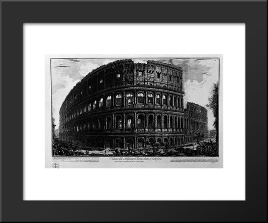 View Of The Flavian Amphitheatre, Called The Colosseum 20x24 Black Modern Wood Framed Art Print Poster by Piranesi, Giovanni Battista