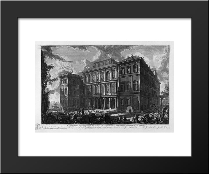 View Of The Palace Stopani 20x24 Black Modern Wood Framed Art Print Poster by Piranesi, Giovanni Battista