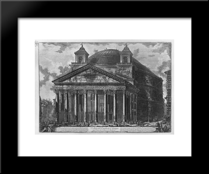 View Of The Pantheon Of Agrippa 20x24 Black Modern Wood Framed Art Print Poster by Piranesi, Giovanni Battista