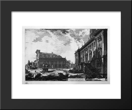 View Of The Piazza Del Campidoglio 20x24 Black Modern Wood Framed Art Print Poster by Piranesi, Giovanni Battista