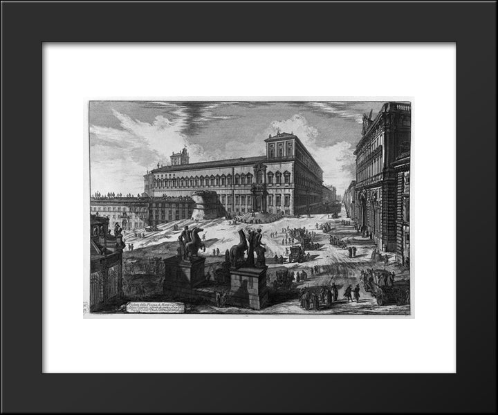 View Of The Piazza Di Monte Cavallo 20x24 Black Modern Wood Framed Art Print Poster by Piranesi, Giovanni Battista