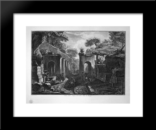 View Of The Port Of The Ancient City Of Pompeii, Design Of L Despres 20x24 Black Modern Wood Framed Art Print Poster by Piranesi, Giovanni Battista