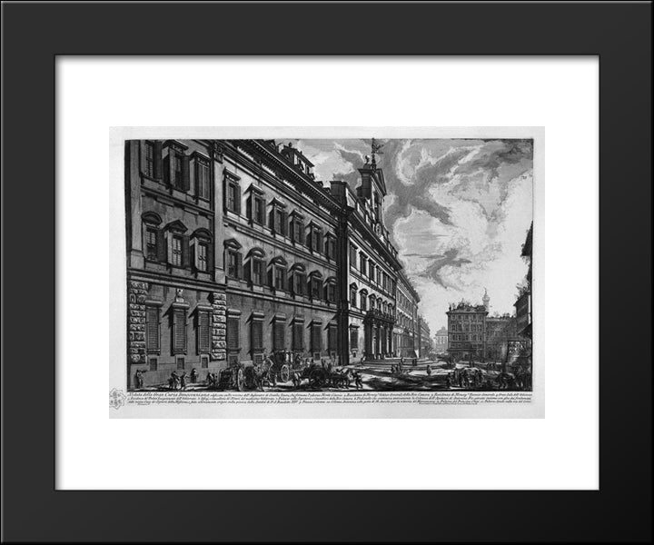 View Of The Quirinal Palace On The Building For The Offices Of `Short And The Holy See 20x24 Black Modern Wood Framed Art Print Poster by Piranesi, Giovanni Battista