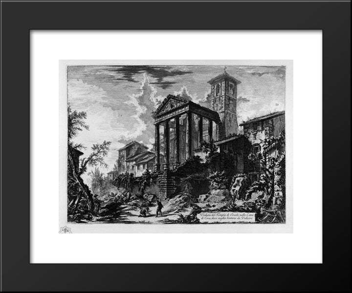 View Of The Source And The Caverns Of Egeria 20x24 Black Modern Wood Framed Art Print Poster by Piranesi, Giovanni Battista