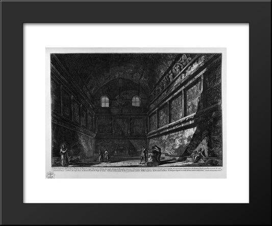 View Of The Temple Of Bacchus, Now In The Church Of St. Urban 20x24 Black Modern Wood Framed Art Print Poster by Piranesi, Giovanni Battista