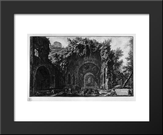 View Of The Temple Of Camene 20x24 Black Modern Wood Framed Art Print Poster by Piranesi, Giovanni Battista