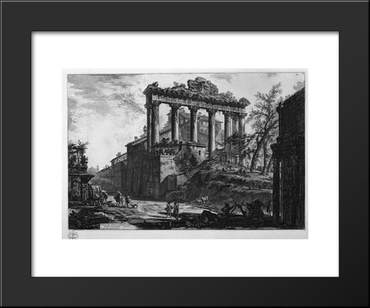 View Of The Temple Of Concord 20x24 Black Modern Wood Framed Art Print Poster by Piranesi, Giovanni Battista