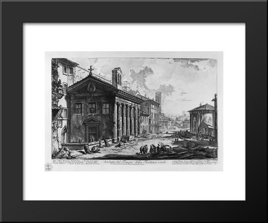 View Of The Temple Of Cybele At Square Mouth Of Truth 20x24 Black Modern Wood Framed Art Print Poster by Piranesi, Giovanni Battista