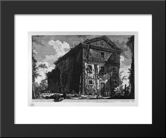 View Of The Temple Of Fortuna Virile 20x24 Black Modern Wood Framed Art Print Poster by Piranesi, Giovanni Battista