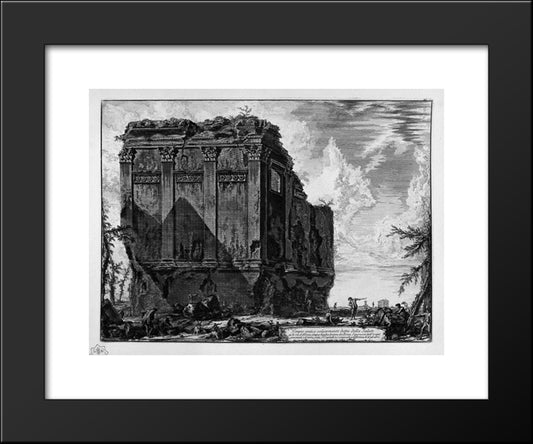 View Of The Temple Of Hercules In The City Of Cora 20x24 Black Modern Wood Framed Art Print Poster by Piranesi, Giovanni Battista