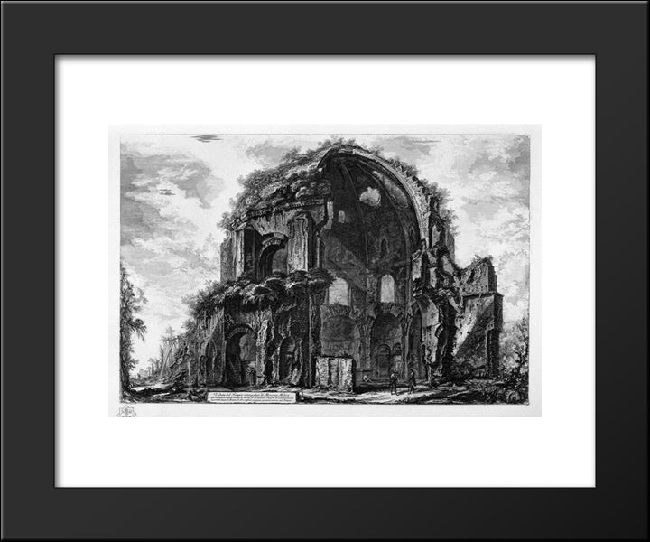 View Of The Temple Of Minerva Medica 20x24 Black Modern Wood Framed Art Print Poster by Piranesi, Giovanni Battista