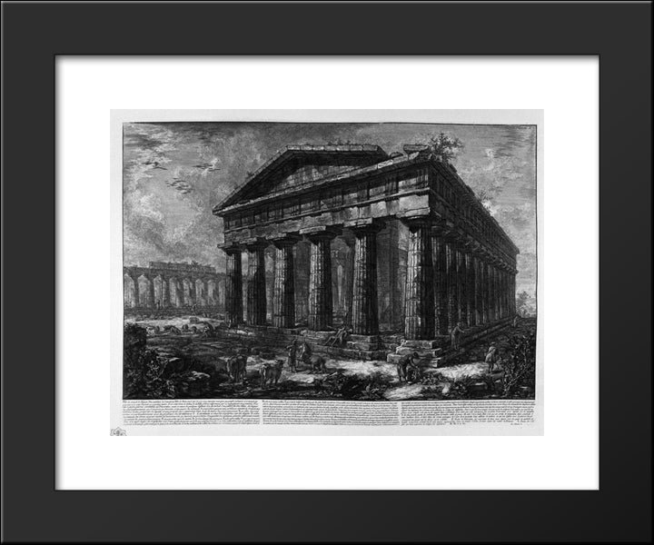 View Of The Temple Of Neptune 20x24 Black Modern Wood Framed Art Print Poster by Piranesi, Giovanni Battista