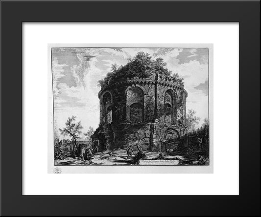 View Of The Temple Of The Cough Said Of The Via Tiburtina 20x24 Black Modern Wood Framed Art Print Poster by Piranesi, Giovanni Battista