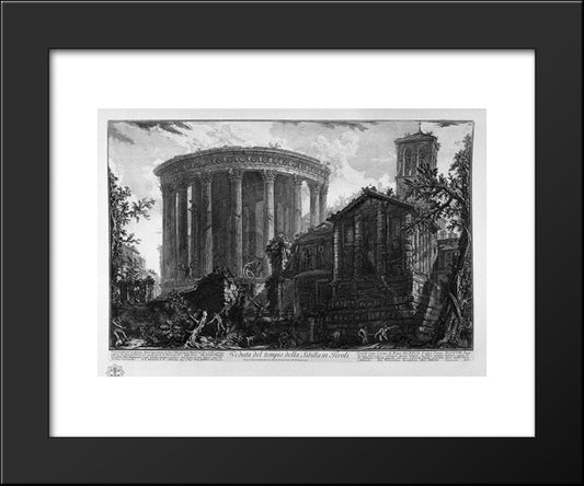 View Of The Temple Of The Sibyl At Tivoli 20x24 Black Modern Wood Framed Art Print Poster by Piranesi, Giovanni Battista