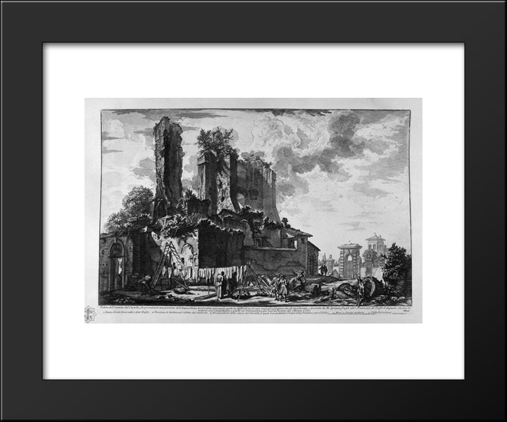 View Of The Villa Este In Tivoli 20x24 Black Modern Wood Framed Art Print Poster by Piranesi, Giovanni Battista