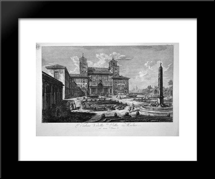 View Of The Villa Medici 20x24 Black Modern Wood Framed Art Print Poster by Piranesi, Giovanni Battista