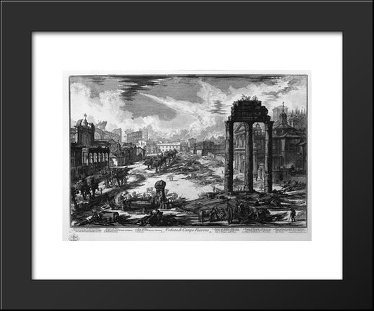 View Of Vaccino Campo 20x24 Black Modern Wood Framed Art Print Poster by Piranesi, Giovanni Battista