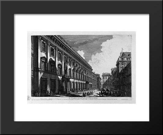 View On Mount Quirinal Palace Of The Most Excellent Of The House Barberini Bernini Cav Architecture 20x24 Black Modern Wood Framed Art Print Poster by Piranesi, Giovanni Battista