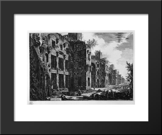 View The Remains Of The Baths Of Diocletian Than To St. Mary Of The Angels 20x24 Black Modern Wood Framed Art Print Poster by Piranesi, Giovanni Battista