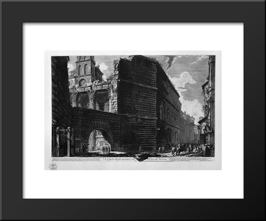 View The Remains Of The Forum Of Nerva 20x24 Black Modern Wood Framed Art Print Poster by Piranesi, Giovanni Battista