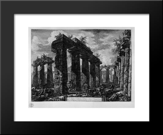 View The Remains Of The Pronaos 20x24 Black Modern Wood Framed Art Print Poster by Piranesi, Giovanni Battista