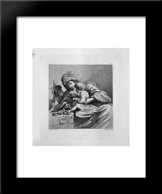 Virgin With Jesus And John The Baptist 20x24 Black Modern Wood Framed Art Print Poster by Piranesi, Giovanni Battista