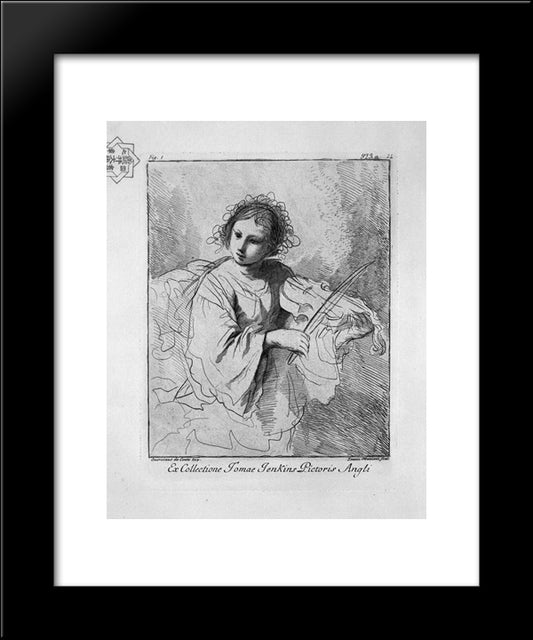 Young Woman Playing The Violin 20x24 Black Modern Wood Framed Art Print Poster by Piranesi, Giovanni Battista