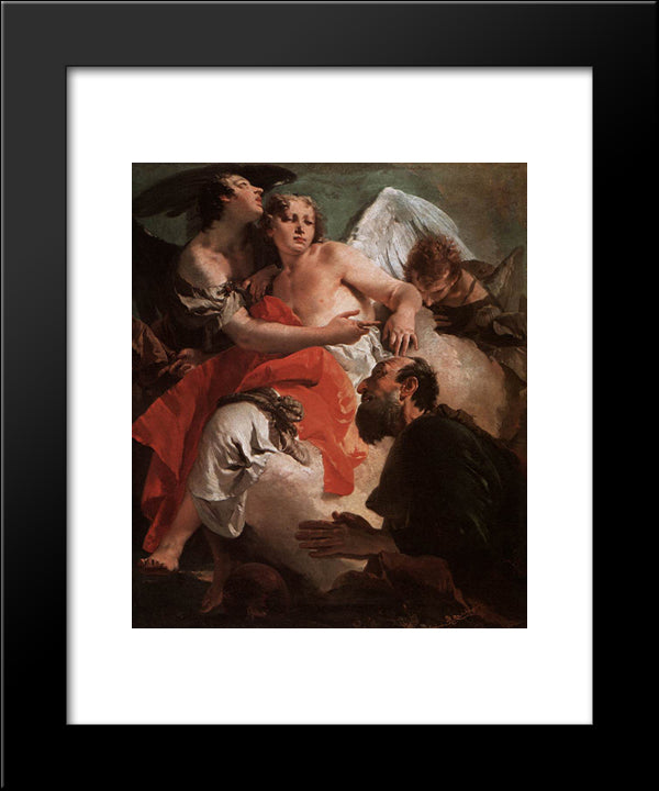 Abraham And The Three Angels 20x24 Black Modern Wood Framed Art Print Poster by Tiepolo, Giovanni Battista