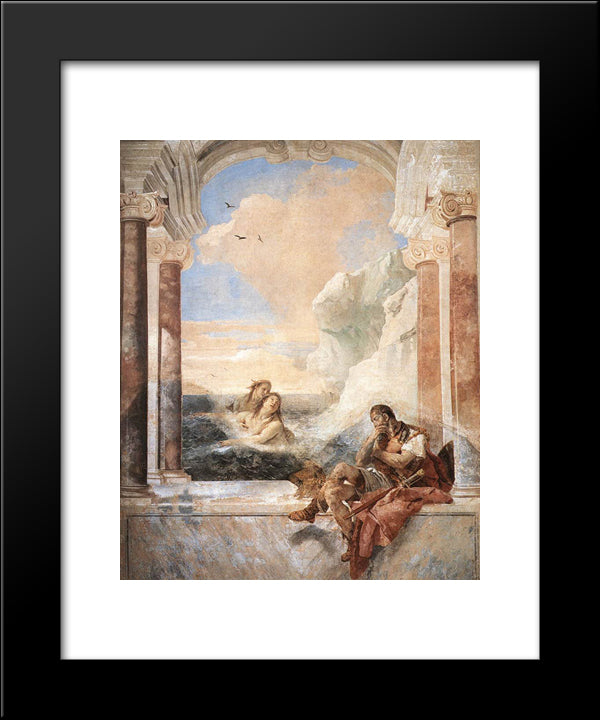 Achilles Consoled By His Mother, Thetis 20x24 Black Modern Wood Framed Art Print Poster by Tiepolo, Giovanni Battista