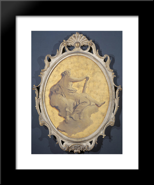 Allegorical Female Figure With A Club 20x24 Black Modern Wood Framed Art Print Poster by Tiepolo, Giovanni Battista