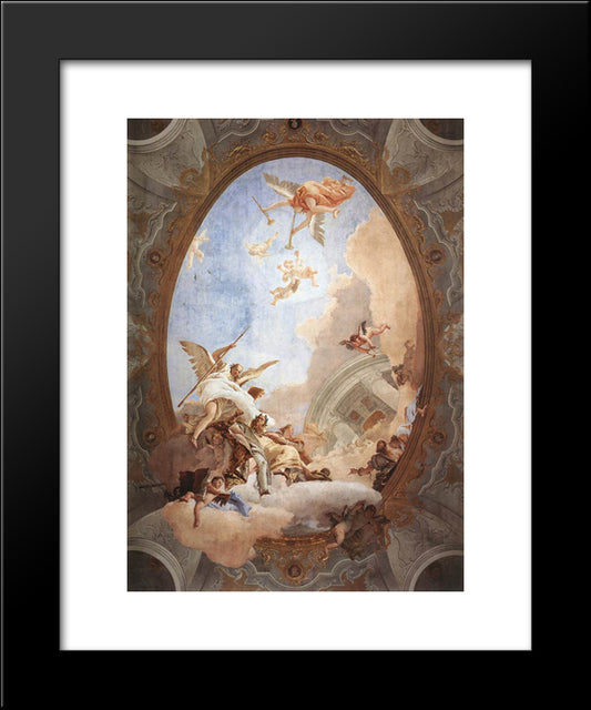 Allegory Of Merit Accompanied By Nobility And Virtue 20x24 Black Modern Wood Framed Art Print Poster by Tiepolo, Giovanni Battista