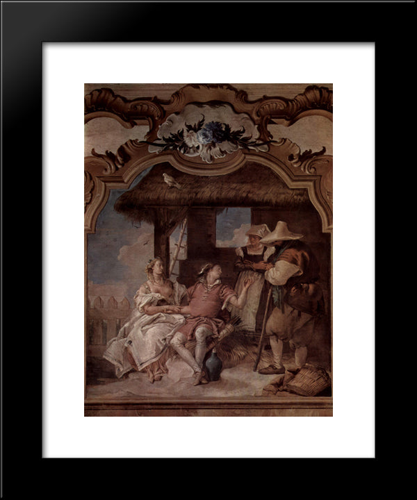 Angelica And Medorus Accompanied By Two Peasants 20x24 Black Modern Wood Framed Art Print Poster by Tiepolo, Giovanni Battista