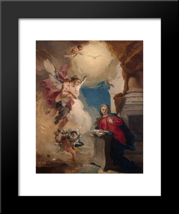 Annunciation 20x24 Black Modern Wood Framed Art Print Poster by Tiepolo, Giovanni Battista