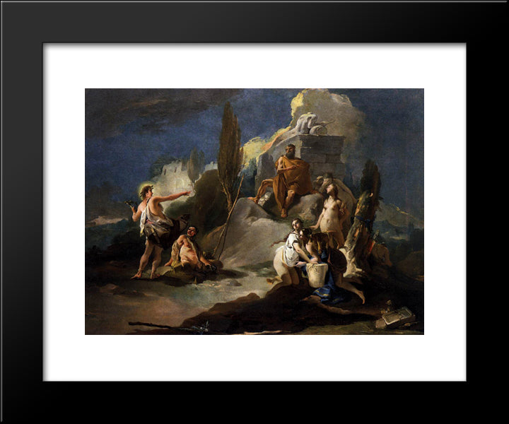 Apollo And Marsyas 20x24 Black Modern Wood Framed Art Print Poster by Tiepolo, Giovanni Battista