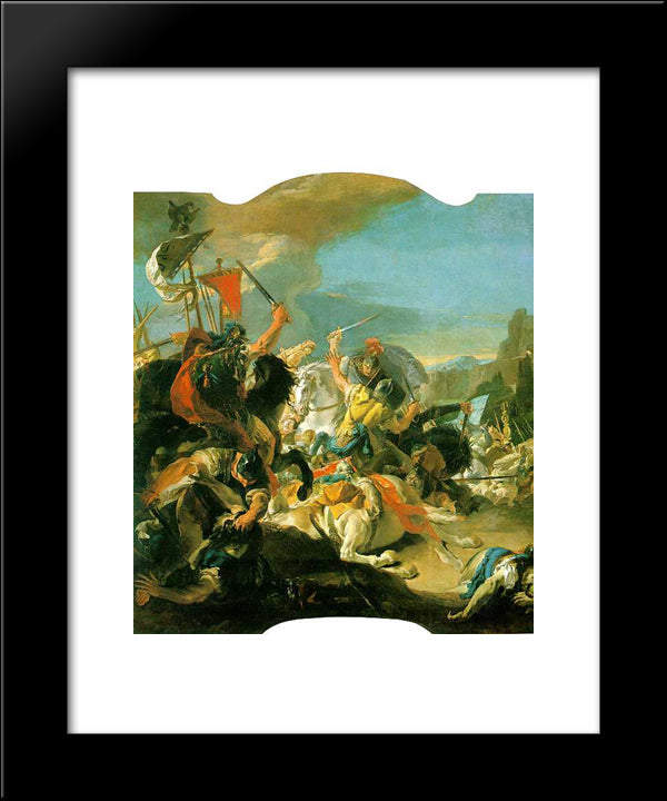 Battle Of Vercellae 20x24 Black Modern Wood Framed Art Print Poster by Tiepolo, Giovanni Battista