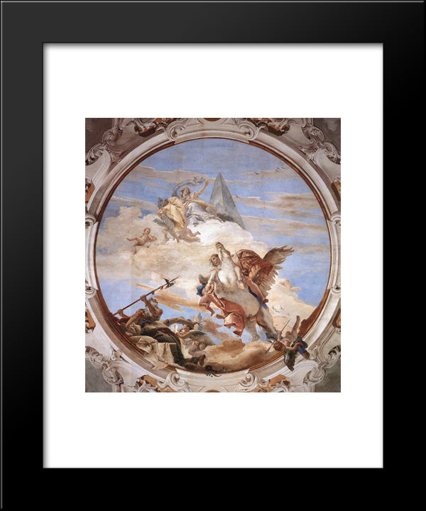 Bellerophon On Pegasus 20x24 Black Modern Wood Framed Art Print Poster by Tiepolo, Giovanni Battista