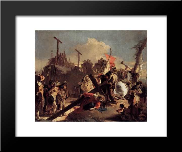 Carrying The Cross 20x24 Black Modern Wood Framed Art Print Poster by Tiepolo, Giovanni Battista